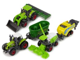 Zestaw 6 Pojazdów Rolniczych Traktor Kombajn Metalowe Elementy Import LEANToys