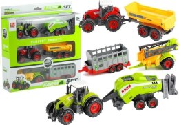 Traktory z Przyczepami Zestaw Maszyny Rolnicze 6w1 Import LEANToys
