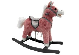 Koń Na Biegunach 74 cm Dźwięki Różowy Import LEANToys