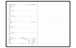 Kalendarz A5 NOTE książkowy (NT3), 14 czarny karo/wstawkaTELEGRAPH