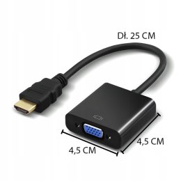 Adapter HDMI -> VGA czarny RETOO E275