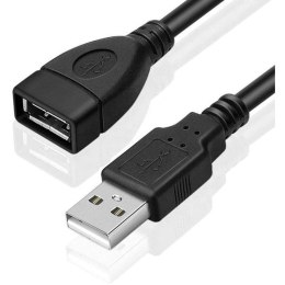Kabel przedłużacz USB A/M -> USB A/F USB 2.0 3m czarny BULK