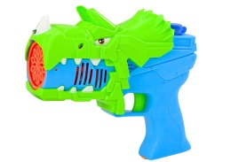 Pistolet na Bańki Mydlane Dinozaur Niebiesko- Zielony LEAN Toys